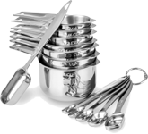 13-piece Measuring Cups and Spoons Set, 18/8 Stainless Steel